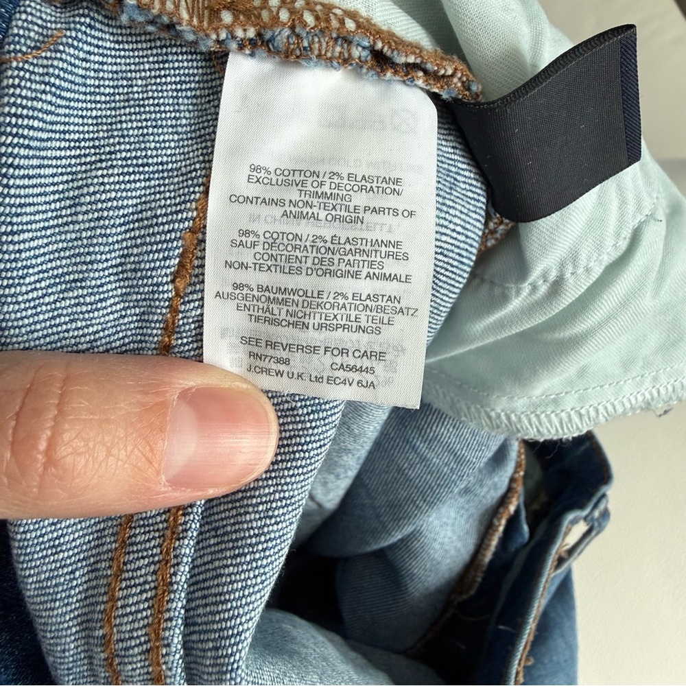 Madewell High Rise Slim Boy Distressed at Knees Raw Hem Blue Jeans 27 - Picture 7 of 7